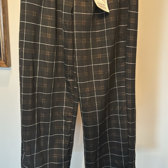 Vanilla star slouchy trousers black brown plaid NWT 7/28 - Picture 5 of 13